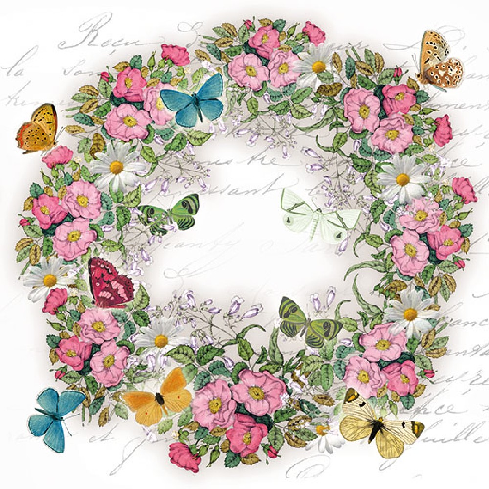 Guardanapo Wreath Of Flowers 33x33
