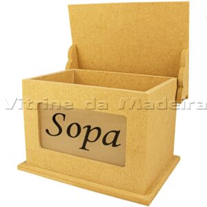 Caixa Sopa Vidro C/adesivo 17x13x12