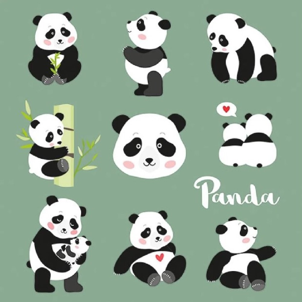 Guardanapo Panda Bearts 33x33