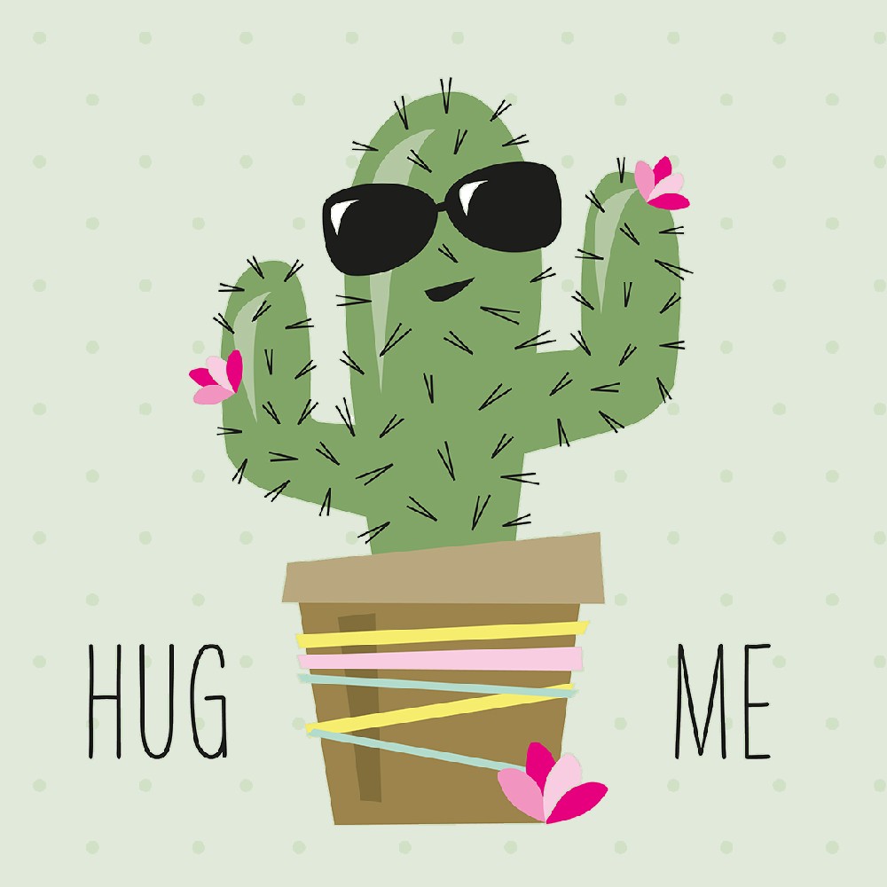 Guardanapo Hug Me Cactus 33x33