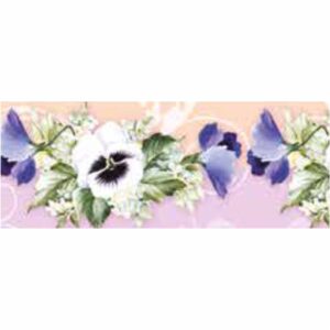 Barra Adesiva Litocart 44x4cm - Lb-574 Flores Violeta