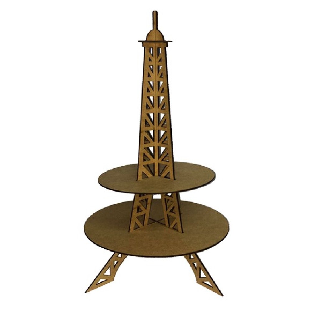 Porta Doces 2 Andares Torre Eiffel Laser 29x29x60 Cm