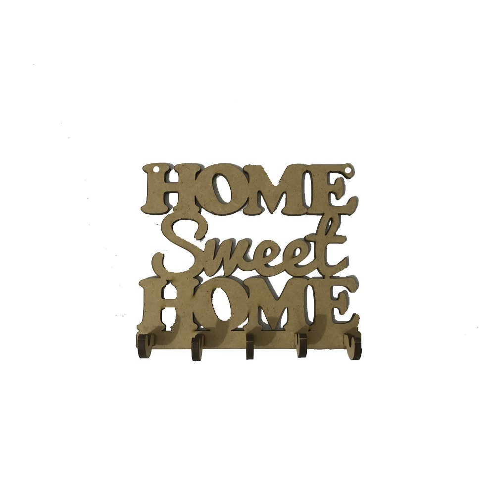 Porta Chaves Laser Home Sweet Home 13,5x3x11,5 Cm