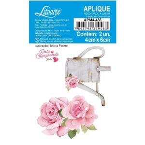 Litoarte Aplique Em Papel E Mdf 2 Un - Flor Monde Rosa
